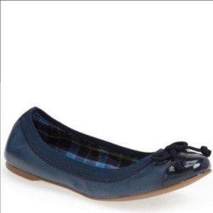 Sperry Top-Sider Elise Navy Blue Leather Ballet Slip-on Flats Shoes Size 6 VGC